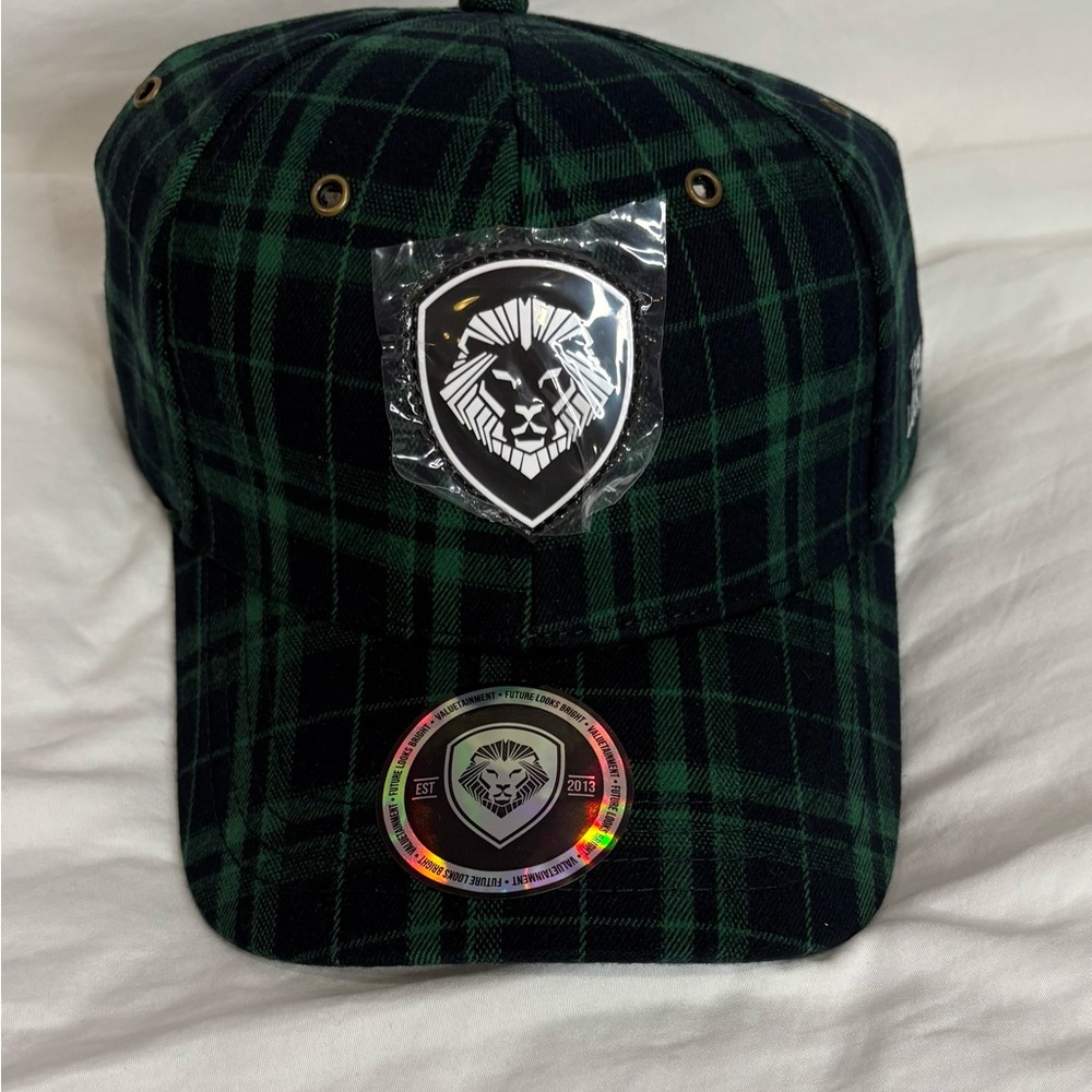 VT Shield logo Green Tartan Plaid Future Looks Bright Snapback Hat